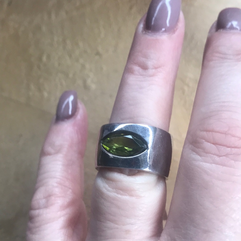 Vintage estate silver Tourmaline ring sz. 6.5